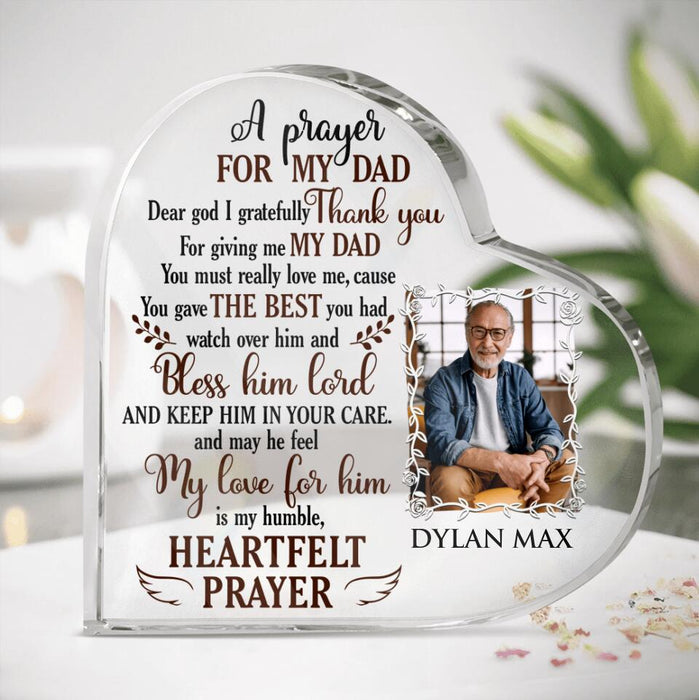 Personalized Photo Dad Acrylic Plaque -  Best Gift Idea For Dad - A Prayer For My Dad