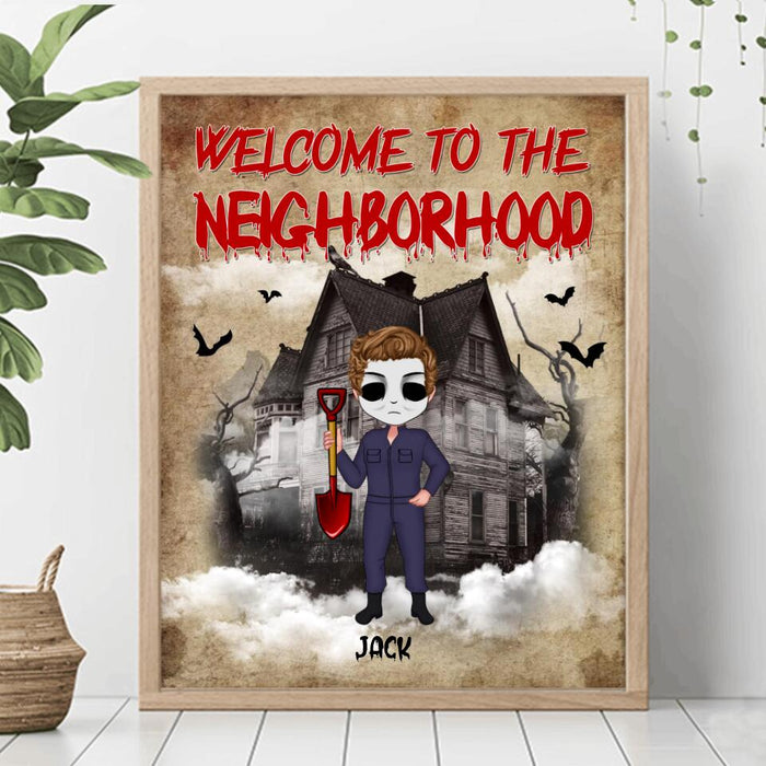 Personalized Horror Poster - Up to 4 People - Gift Idea For Halloween/Friends - Welcome To The Neighborhood
