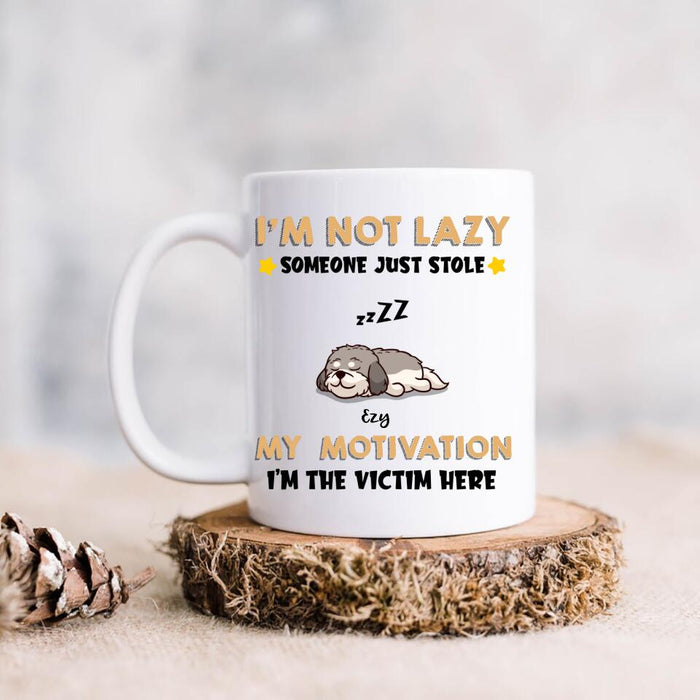 Personalized I'm Not Lazy Pet Coffee Mug - Up to 6 Pets - Gift Idea For Dog/Cat Lover - I'm Not Lazy, Someone Just Stole My Motivation, I'm The Victim Here