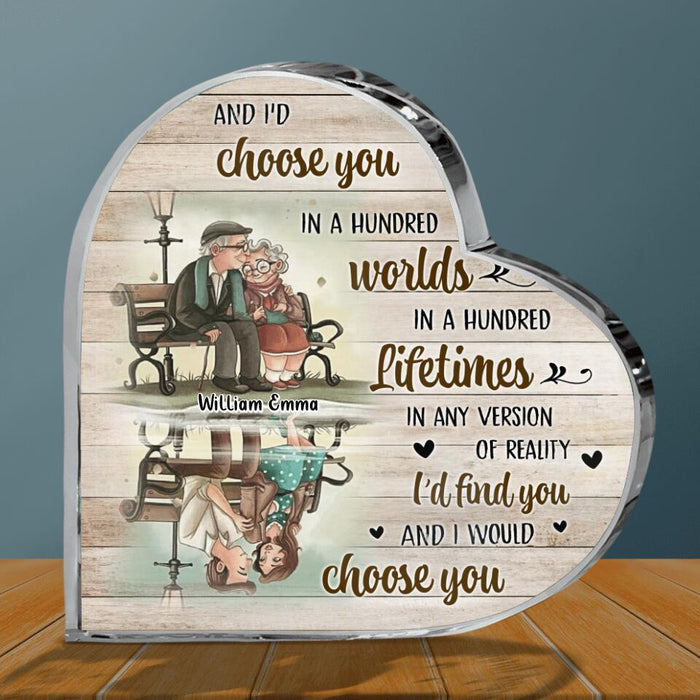 Custom Couple Name Acrylic Plaque - Gift Idea For Couple/Husband & Wife - I'd Find You and I'd Choose You
