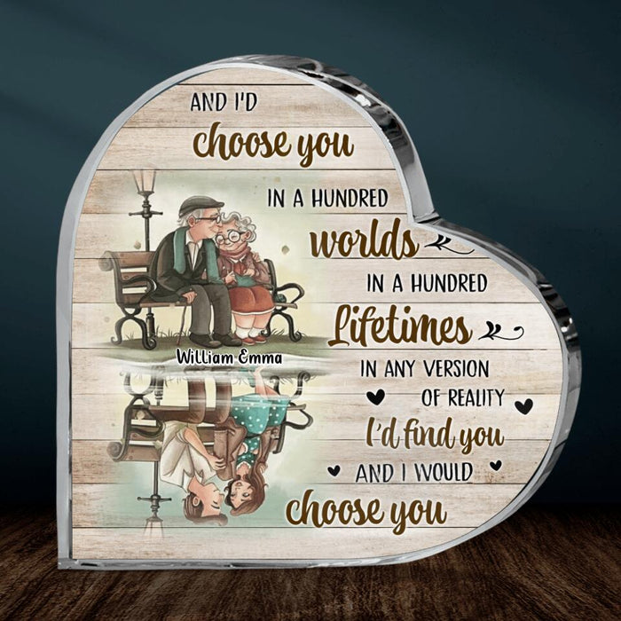 Custom Couple Name Acrylic Plaque - Gift Idea For Couple/Husband & Wife - I'd Find You and I'd Choose You