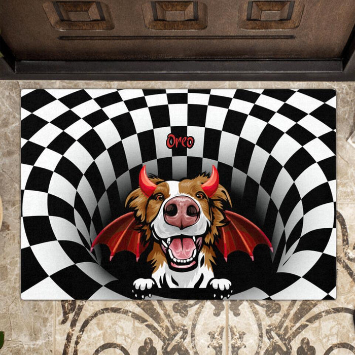 Personalized Halloween Clown Dog Cat Doormat - Gift Idea For Halloween/Dog, Cat Lover With Up to 6 Pets