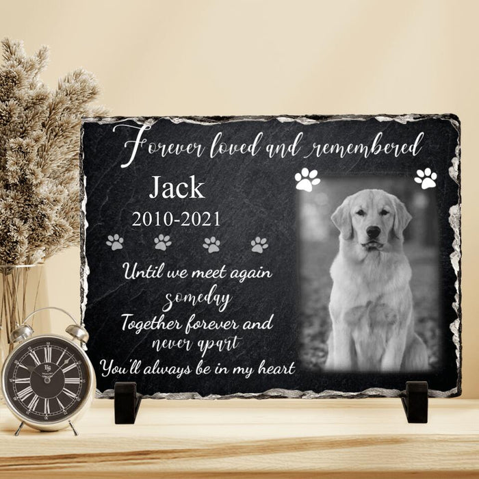 Personalized Memorial Photo Horizontal Lithograph - Memorial Gift Idea For Pet Lovers - Forever Loved And Remembered