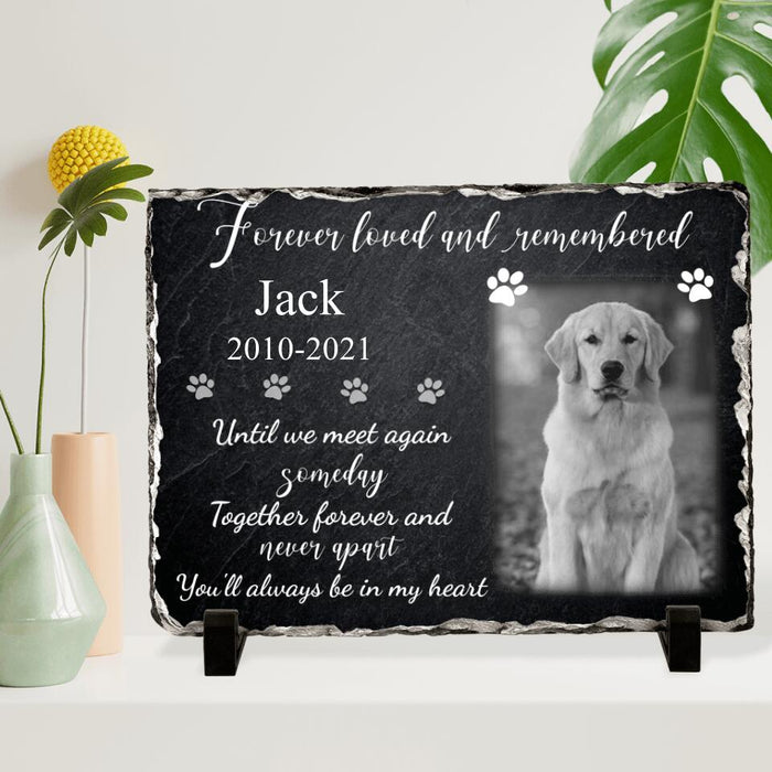 Personalized Memorial Photo Horizontal Lithograph - Memorial Gift Idea For Pet Lovers - Forever Loved And Remembered
