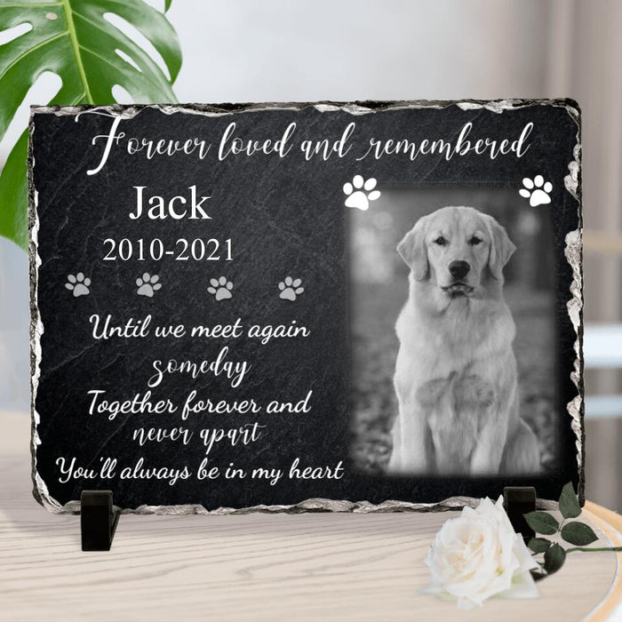Personalized Memorial Photo Horizontal Lithograph - Memorial Gift Idea For Pet Lovers - Forever Loved And Remembered