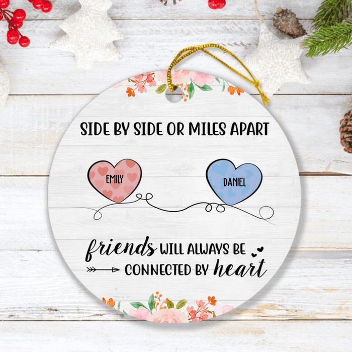 Personalized Friends Circle Ornament - Gift Idea For Best Friends/Christmas with up to 6 People - Friends Will Always Be Connected By Heart