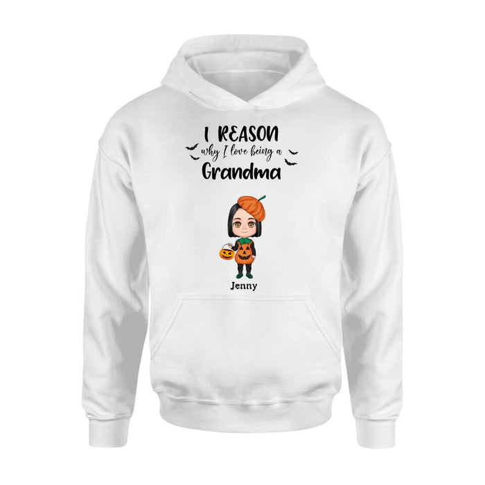 Personalized Halloween Kids Shirt - Up to 10 Kids - Halloween Gift Idea For Grandma/Granpa - Reason Why I Love Being A Grandma