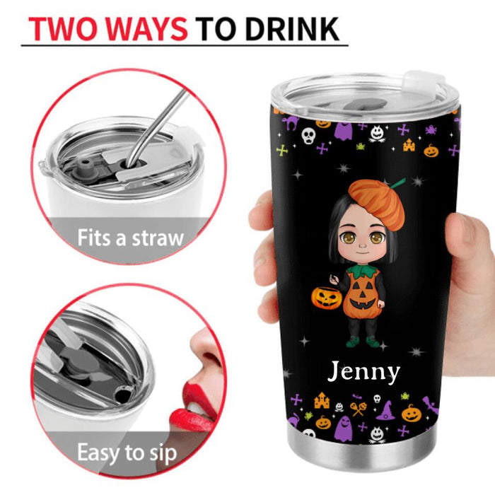 Personalized Halloween Kids Tumbler - Up to 10 Kids - Halloween Gift Idea For Grandma/Granpa - Reason Why I Love Being A Grandma