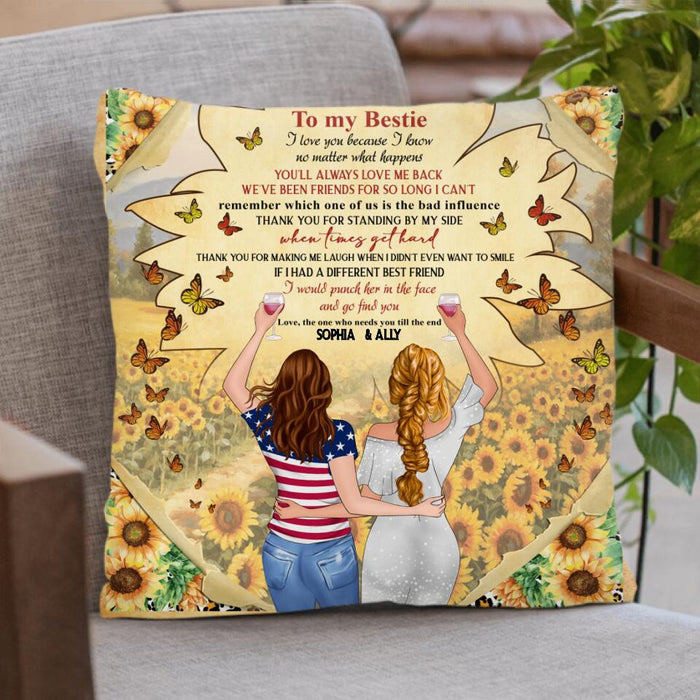 Personalized Besties Quilt/Fleece Blanket/Pillow Cover - Gift Idea For Besties - To My Bestie I Love You