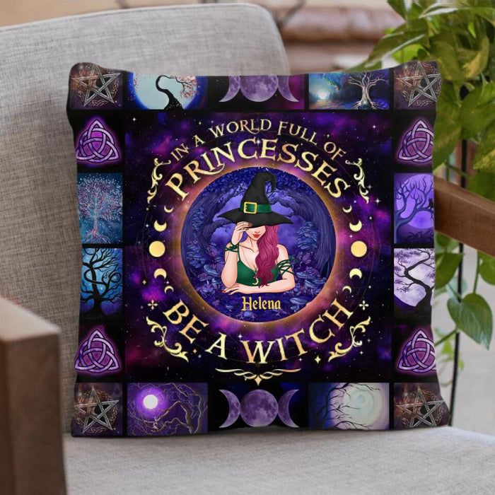 Personalized Witchy Halloween Fleece Throw Blanket/Quilt/Pillow Cover - Gift Idea For Halloween Day - In A World Full Of Princesses Be A Witch