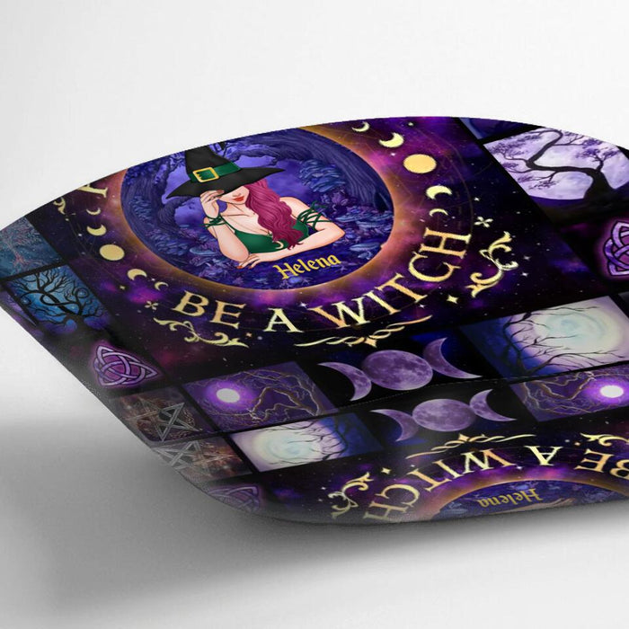 Personalized Witchy Halloween Fleece Throw Blanket/Quilt/Pillow Cover - Gift Idea For Halloween Day - In A World Full Of Princesses Be A Witch