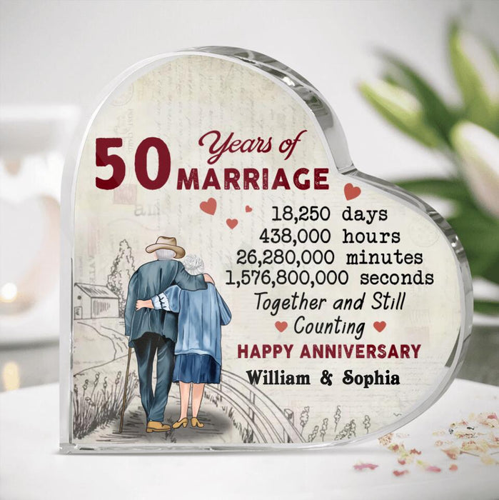 Personalized Couple Anniversary Acrylic Plaque - Gifts Idea For Wedding Anniversary - Together And Still Counting