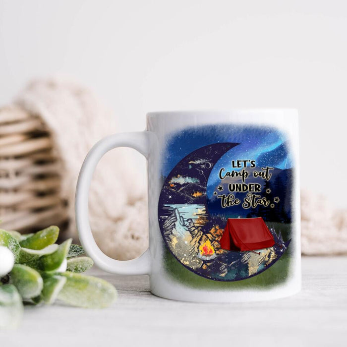 Personalized Camping Moon Coffee Mug - Gift Idea For Camping Lover - Let's Camp Out Under The Star