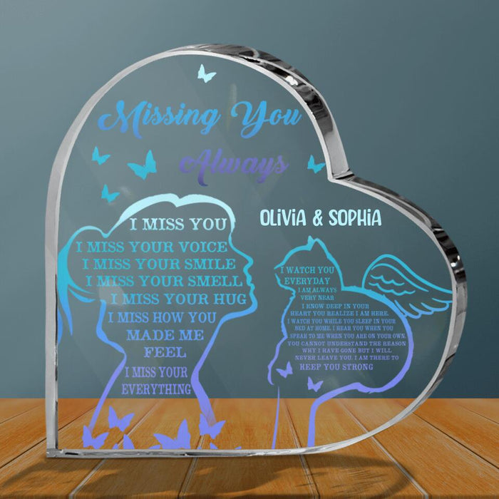Personalized Memorial Acrylic Plaque - Gift Idea For Cat Owner - Custom Name - Missing You Always