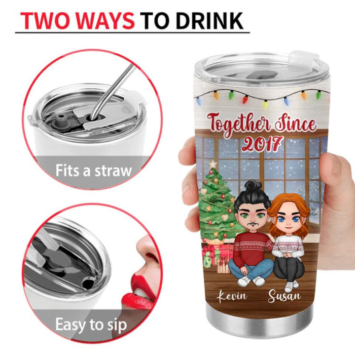 Personalized Christmas Couple Tumbler - Christmas Gift Idea For Couple - Couples That Fart Together Stay Together