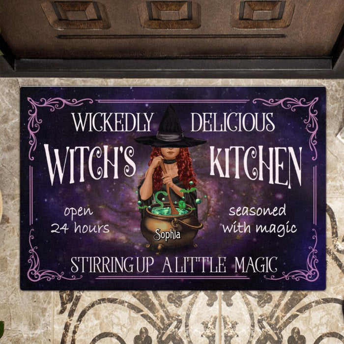 Personalized Witch's Kitchen Doormat - Gift Idea For Halloween - Wickedly Delicious Witch's Kitchen