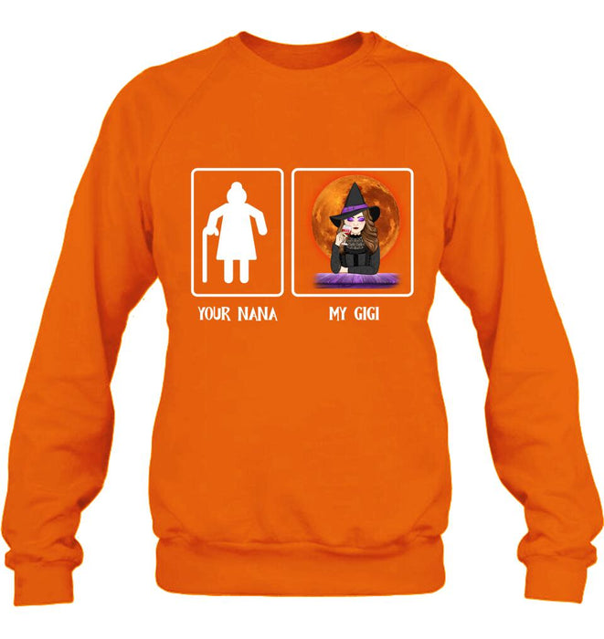 Personalized Halloween Unisex T-shirt/Long Sleeve/Sweatshirt - Gift Idea For Grandma/Grandma/Mom/Gigi