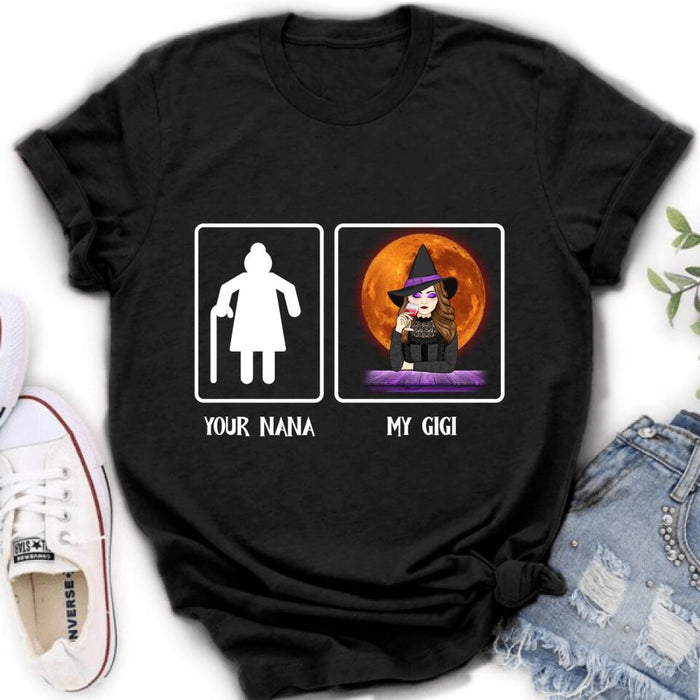 Personalized Halloween Unisex T-shirt/Long Sleeve/Sweatshirt - Gift Idea For Grandma/Grandma/Mom/Gigi