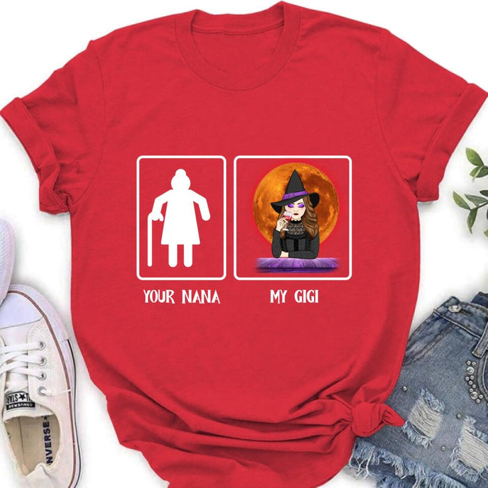 Personalized Halloween Unisex T-shirt/Long Sleeve/Sweatshirt - Gift Idea For Grandma/Grandma/Mom/Gigi