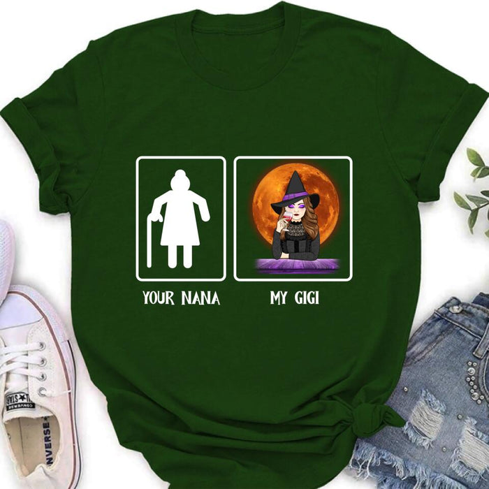 Personalized Halloween Unisex T-shirt/Long Sleeve/Sweatshirt - Gift Idea For Grandma/Grandma/Mom/Gigi