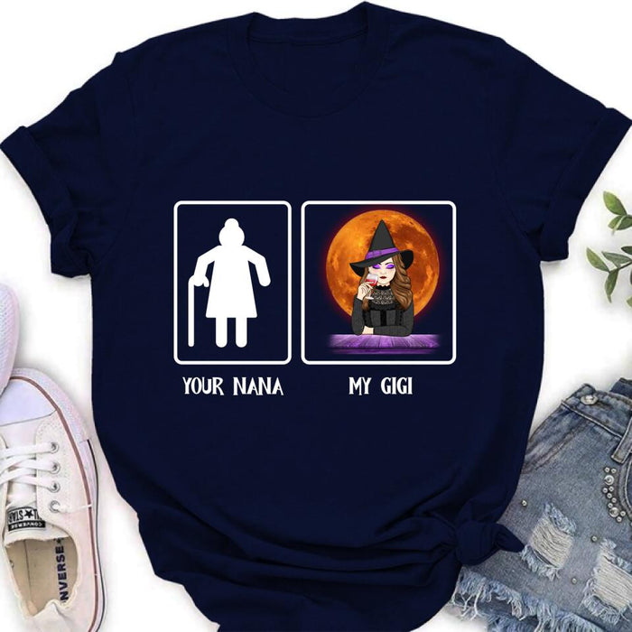 Personalized Halloween Unisex T-shirt/Long Sleeve/Sweatshirt - Gift Idea For Grandma/Grandma/Mom/Gigi
