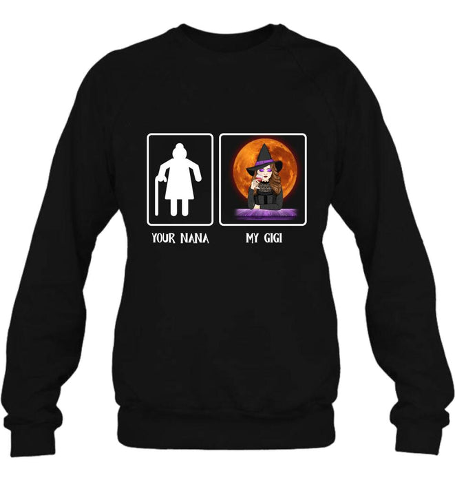 Personalized Halloween Unisex T-shirt/Long Sleeve/Sweatshirt - Gift Idea For Grandma/Grandma/Mom/Gigi