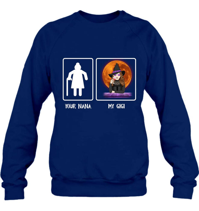 Personalized Halloween Unisex T-shirt/Long Sleeve/Sweatshirt - Gift Idea For Grandma/Grandma/Mom/Gigi