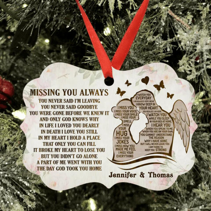 Personalized Memorial Aluminium Ornament - Memorial Gift Idea For Couple - Missing You Always