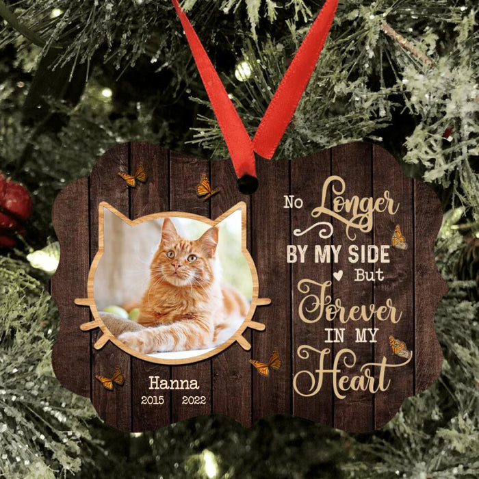 Personalized Memorial Cat Ornament - Upload Image - Memorial Gift Idea For Dog Lover - No Longer By My Side But Forever In My Heart