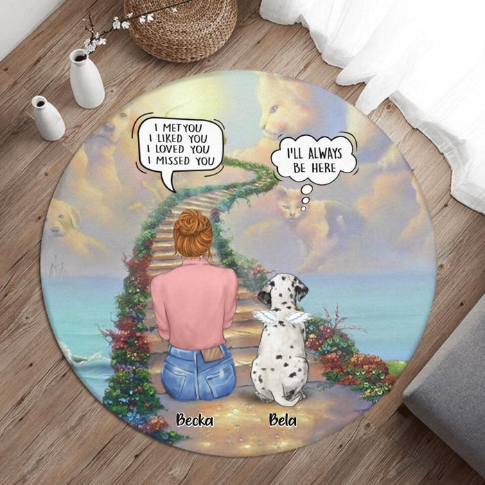 Personalized Pet Memorial Round Rug - Gift Idea For Pet Mom, Pet Lovers - Up to 5 Pets