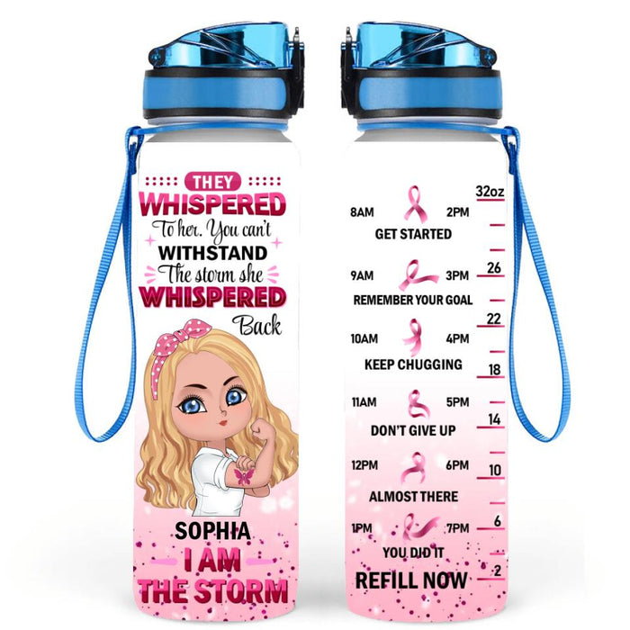 Personalized The Storm Water Tracker Bottle - Gift Idea For Cancel Patients - I Am The Storm