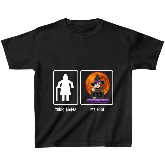 Personalized Halloween Unisex T-shirt/Long Sleeve/Sweatshirt - Gift Idea For Grandma/Grandma/Mom/Gigi