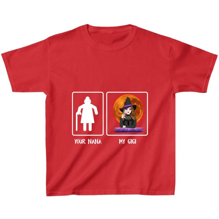 Personalized Halloween Unisex T-shirt/Long Sleeve/Sweatshirt - Gift Idea For Grandma/Grandma/Mom/Gigi