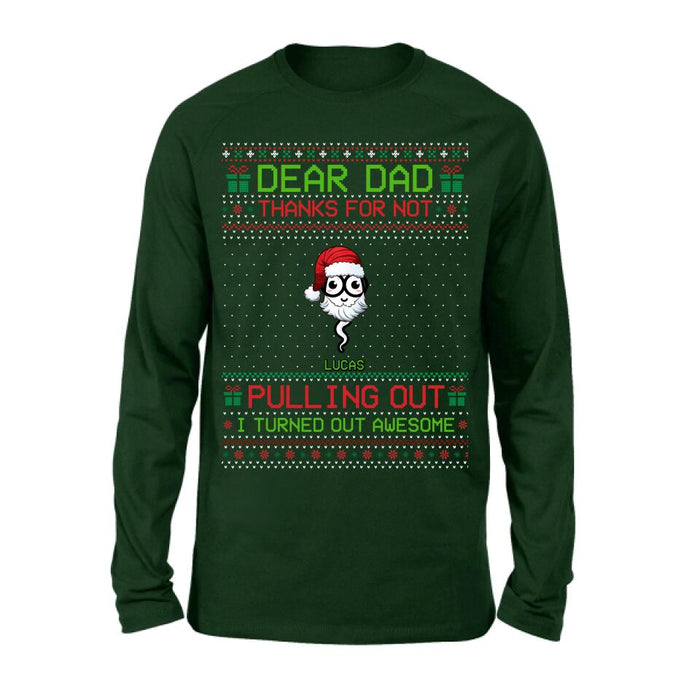Personalized Great Job Xmas T-shirt/ Long Sleeve/Sweatshirt/Hoodie - Up to 7 Sperms - Christmas Gift Idea For Father - Thanks For Not Pulling Out