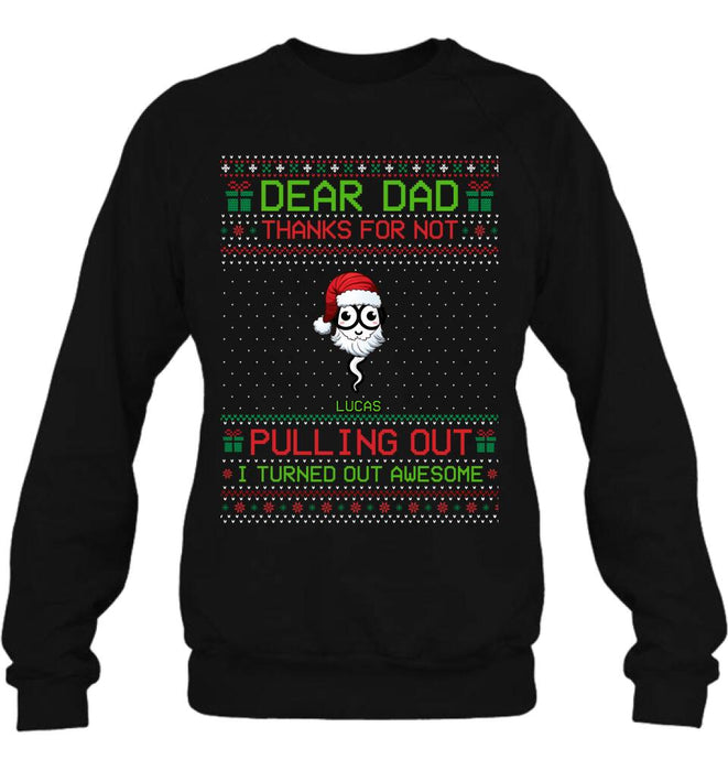 Personalized Great Job Xmas T-shirt/ Long Sleeve/Sweatshirt/Hoodie - Up to 7 Sperms - Christmas Gift Idea For Father - Thanks For Not Pulling Out