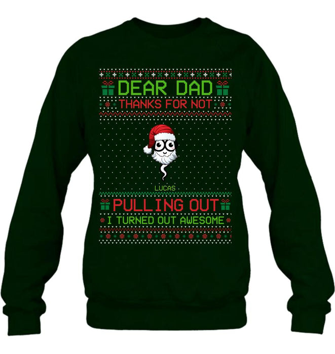 Personalized Great Job Xmas T-shirt/ Long Sleeve/Sweatshirt/Hoodie - Up to 7 Sperms - Christmas Gift Idea For Father - Thanks For Not Pulling Out