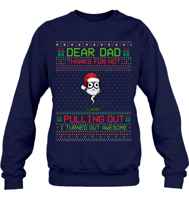 Personalized Great Job Xmas T-shirt/ Long Sleeve/Sweatshirt/Hoodie - Up to 7 Sperms - Christmas Gift Idea For Father - Thanks For Not Pulling Out