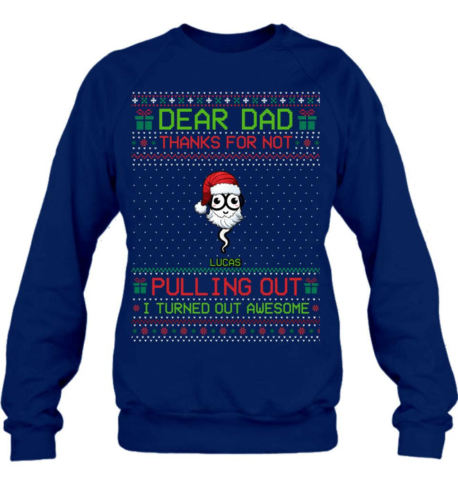 Personalized Great Job Xmas T-shirt/ Long Sleeve/Sweatshirt/Hoodie - Up to 7 Sperms - Christmas Gift Idea For Father - Thanks For Not Pulling Out
