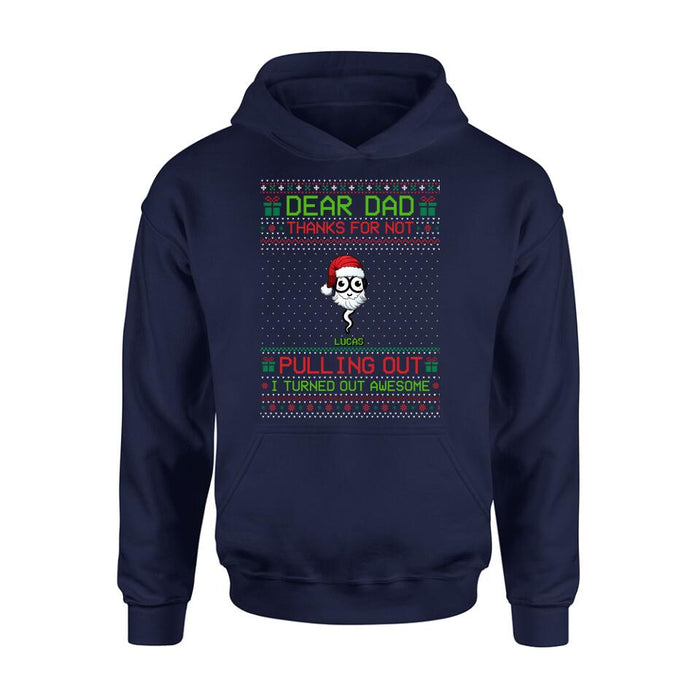 Personalized Great Job Xmas T-shirt/ Long Sleeve/Sweatshirt/Hoodie - Up to 7 Sperms - Christmas Gift Idea For Father - Thanks For Not Pulling Out