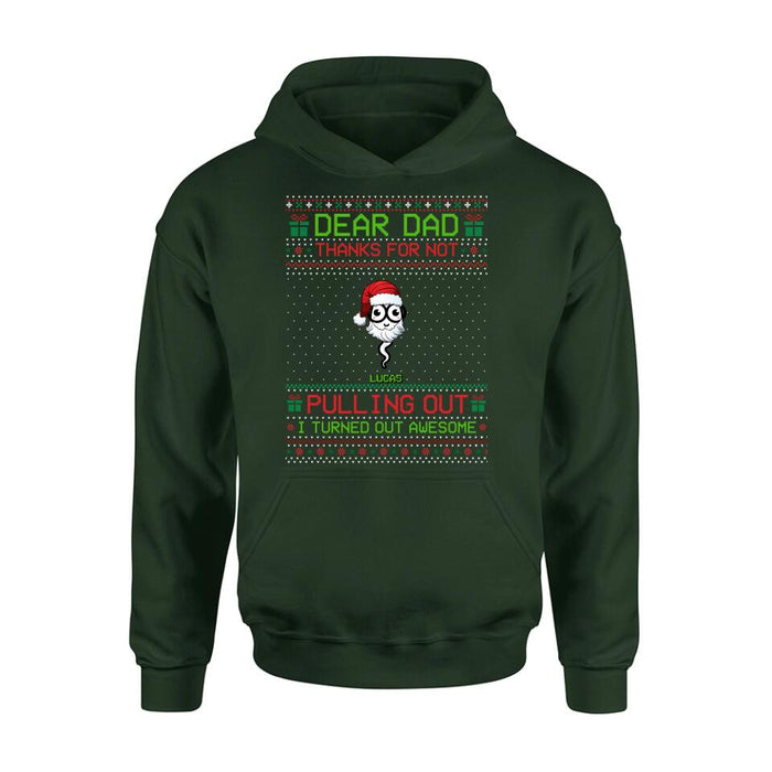 Personalized Great Job Xmas T-shirt/ Long Sleeve/Sweatshirt/Hoodie - Up to 7 Sperms - Christmas Gift Idea For Father - Thanks For Not Pulling Out