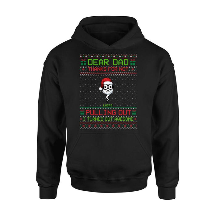 Personalized Great Job Xmas T-shirt/ Long Sleeve/Sweatshirt/Hoodie - Up to 7 Sperms - Christmas Gift Idea For Father - Thanks For Not Pulling Out