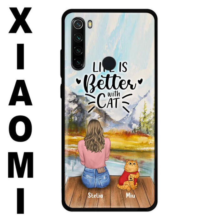 Personalized Cat Mom Phone Case - Gifts For Cat Lovers With Up to 3 Cats - Home Is Where The Paws Are - I Love Mom - Case For iPhone, Samsung And Xiaomi