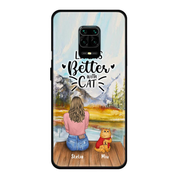 Personalized Cat Mom Phone Case - Gifts For Cat Lovers With Up to 3 Cats - Home Is Where The Paws Are - I Love Mom - Case For iPhone, Samsung And Xiaomi