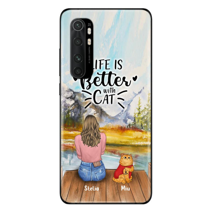Personalized Cat Mom Phone Case - Gifts For Cat Lovers With Up to 3 Cats - Home Is Where The Paws Are - I Love Mom - Case For iPhone, Samsung And Xiaomi