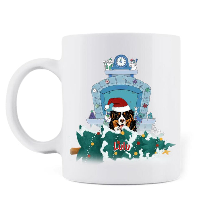 Personalized Christmas Naughty Pets Coffee Mug - Upto 5 Dogs/Cats - Christmas Gift For Dog/Cat Lovers - We Knocked Down The Xmas Tree