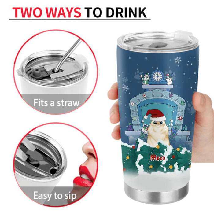 Personalized Christmas Naughty Pets Tumbler - Up to 5 Dogs/Cats - Christmas Gift For Dog/Cat Lovers - Dear Santa The Dog Did It