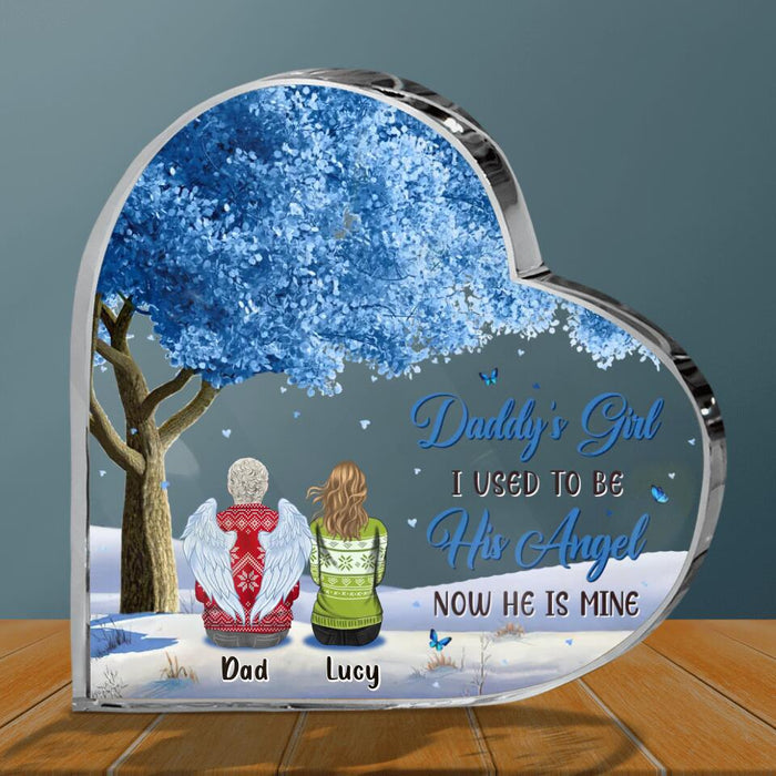 Personalized Memorial Dad Acrylic Plaque - Memorial Gift Idea For The Loss Of Father - I Used To Be His Angel, Now He Is Mine