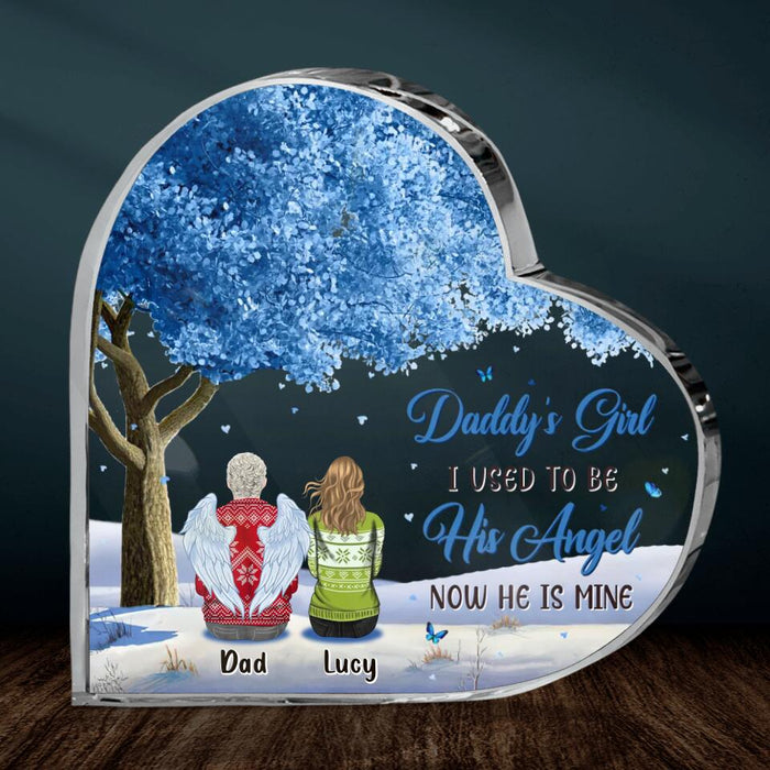 Personalized Memorial Dad Acrylic Plaque - Memorial Gift Idea For The Loss Of Father - I Used To Be His Angel, Now He Is Mine