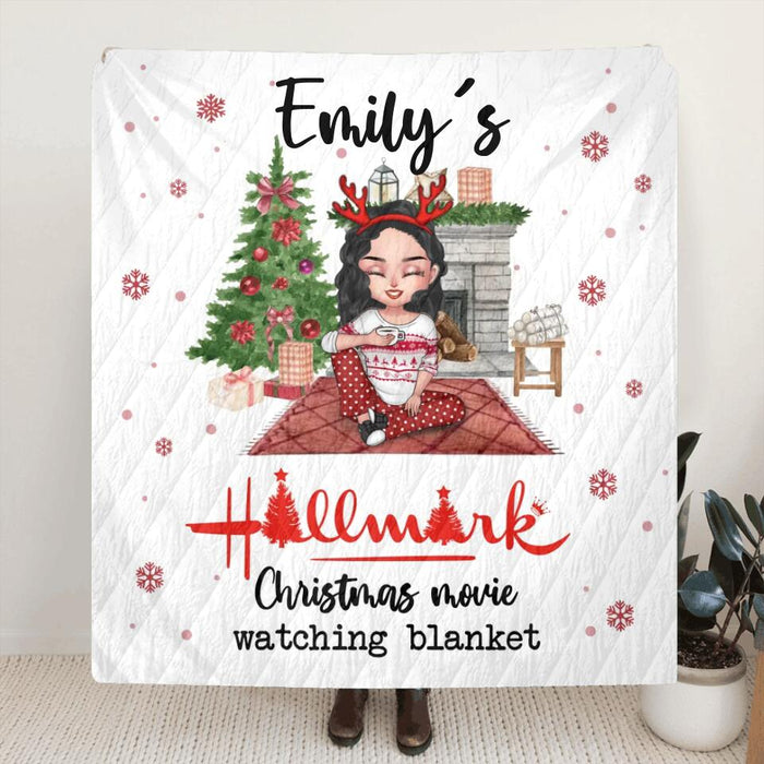 Personalized Christmas Fleece Throw Blanket/Quilt - Christmas Gift Idea For Friends - Hallmark Christmas Movie Watching Blanket