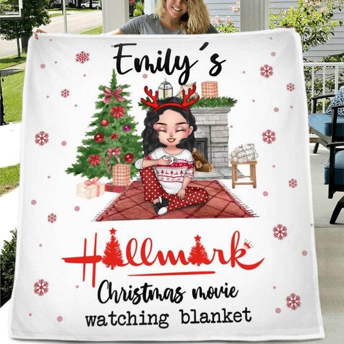 Personalized Christmas Fleece Throw Blanket/Quilt - Christmas Gift Idea For Friends - Hallmark Christmas Movie Watching Blanket
